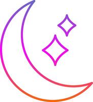 Moon Line Gradient Icon vector