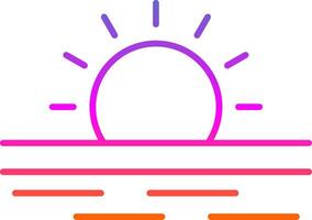 Ramadan Sunrise Line Gradient Icon vector