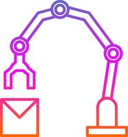 Industrial Robot Line Gradient Icon vector