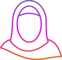 hijab línea degradado icono vector