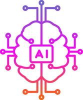 Artificial Intelligence Line Gradient Icon vector