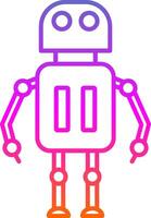 icono de gradiente de línea de robot vector