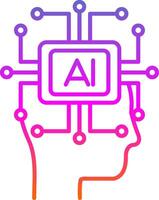 Artificial Intelligence Line Gradient Icon vector