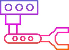 Industrial Robot Line Gradient Icon vector