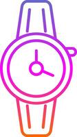 icono de gradiente de línea de reloj de pulsera vector