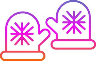 Winter Gloves Line Gradient Icon vector