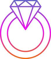 Diamond Ring Line Gradient Icon vector