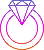 icono de gradiente de línea de anillo de diamante vector