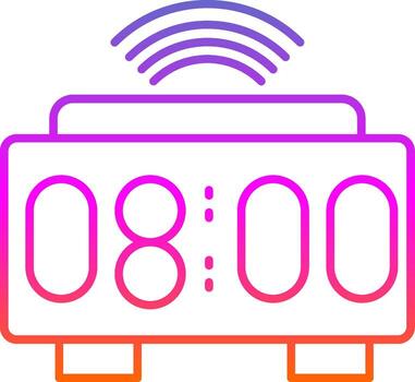 Smart Clock Line Gradient Icon vector