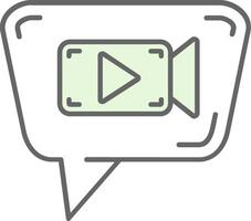vídeo charla verde ligero relleno icono vector