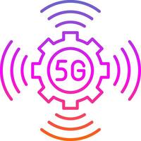 5G Line Gradient Icon vector