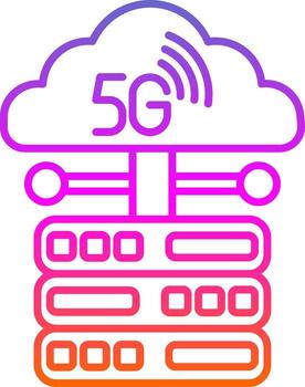 icono de gradiente de línea de red vector