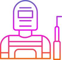 Welder Line Gradient Icon vector