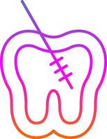 Root Canal Line Gradient Icon vector