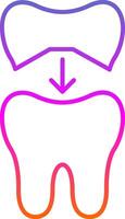 Tooth Cap Line Gradient Icon vector