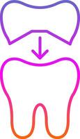 Tooth Cap Line Gradient Icon vector