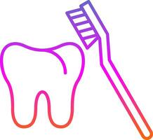 Toothbrush Line Gradient Icon vector