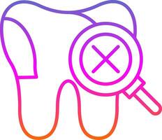 Unhealthy Tooth Line Gradient Icon vector