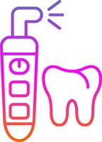 icono de gradiente de línea de irrigador dental vector