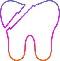 Broken Tooth Line Gradient Icon vector