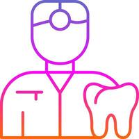 Dentist Line Gradient Icon vector