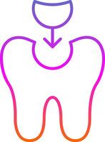 Tooth Filling Line Gradient Icon vector