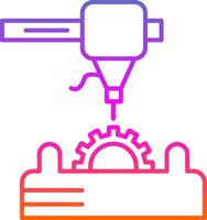 3d Printer Line Gradient Icon vector