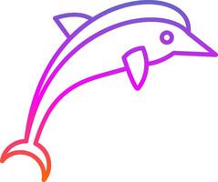 icono de gradiente de línea de delfín vector