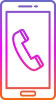 Phone Call Line Gradient Icon vector