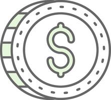 Dollar Green Light Fillay Icon vector