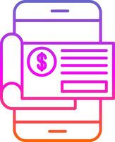 Bank Check Line Gradient Icon vector