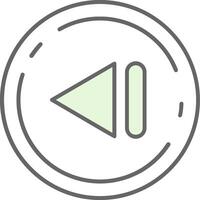 Previous Green Light Fillay Icon vector