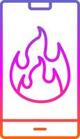 Flame Line Gradient Icon vector