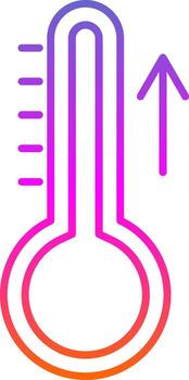 Rising Temperature Line Gradient Icon vector
