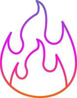 Flame Line Gradient Icon vector