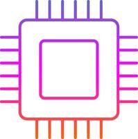 icono de gradiente de línea de placa de circuito vector