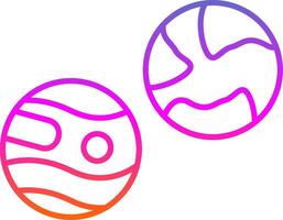 Planets Line Gradient Icon vector
