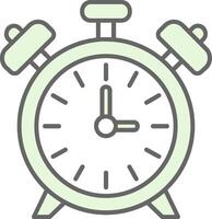 alarma reloj verde ligero relleno icono vector