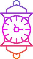 icono de gradiente de línea de reloj vector