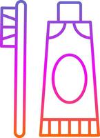 Toothpaste Line Gradient Icon vector