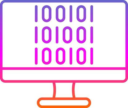 Binary Code Line Gradient Icon vector