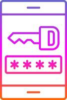 Password Line Gradient Icon vector