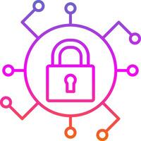 Secure Line Gradient Icon vector