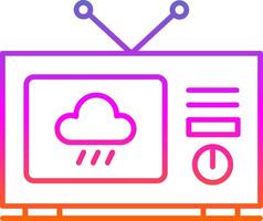 icono de gradiente de línea de noticias meteorológicas vector