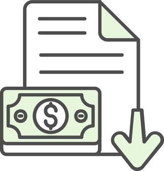 Decrease Green Light Fillay Icon vector