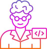 Programmer Line Gradient Icon vector