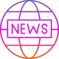 News Report Line Gradient Icon vector