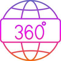 360 View Line Gradient Icon vector