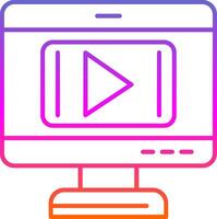 Video Player Line Gradient Icon vector