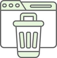 Bin Green Light Fillay Icon vector